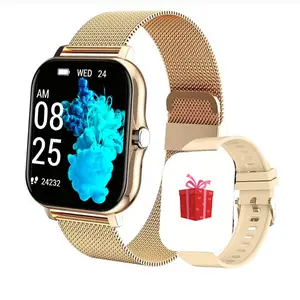 1.83 Inch Smart Watch for Men and Women with Alloy Band, Bluetooth-compatible Call and Fitness Tracker, Camera and Music Control, USB Charging Compatible with iPhone and Android, Smartwatch with Calls, Digital Smart Watch, Wristwatch