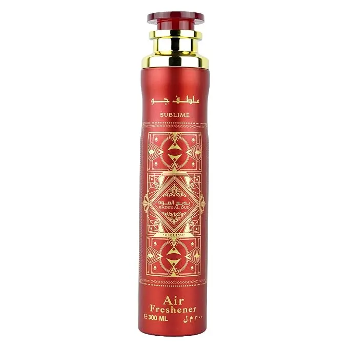 Lattafa Bade’e Al Oud Sublime Scented Air Freshener Spray (300ml) - Woody, Smooth Flower Aroma for Rooms, Cars
