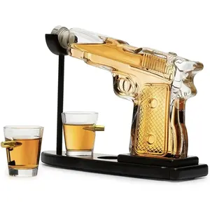 Parents' Day, anniversary, birthday gift, party essentials Whiskey decanter that can release the aroma of wine, comes with wooden stand and wine glass