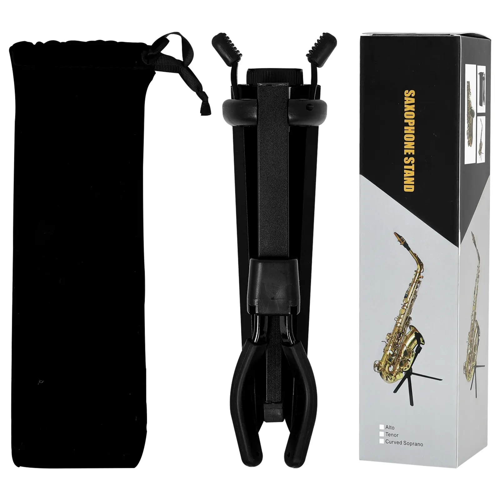 Ld358 Professional Foldable Alto Sax Stand, High-Strength Aluminum Base, Ideal for Rehearsals, Performances, Daily Storage