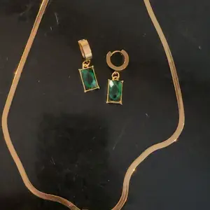 Women's Stainless Steel Imitated Crystal Necklace Earrings Set, Fashion Jewelry for Daily Wear, Elegant Accessory for Women