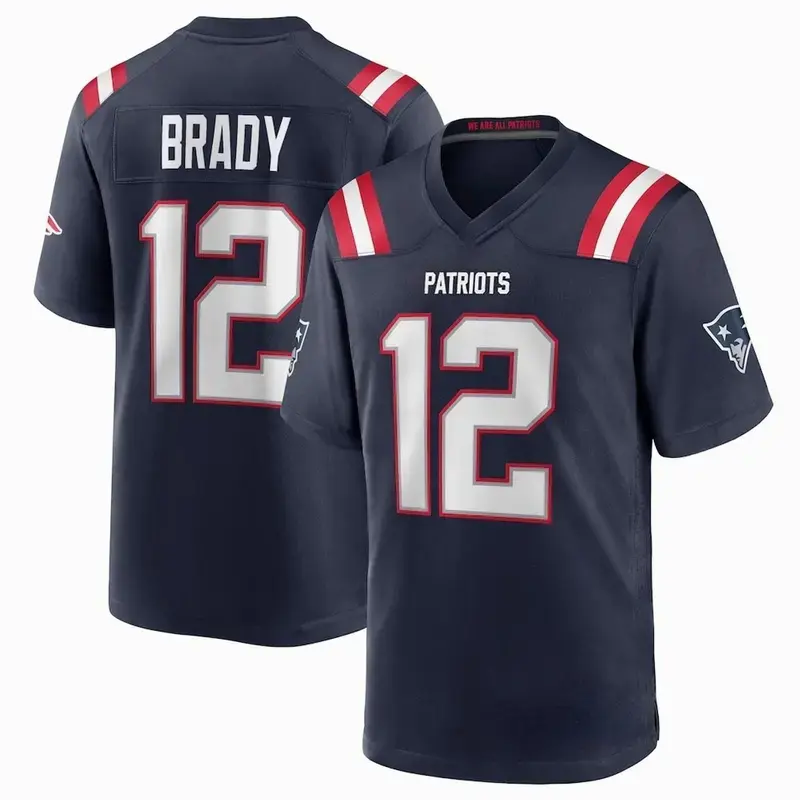 Unisex Brown 1 New England Game Retired Player Football Jersey - Navy, Sports Collectibles Memorabilia with Retirement Tribute & Odour Control