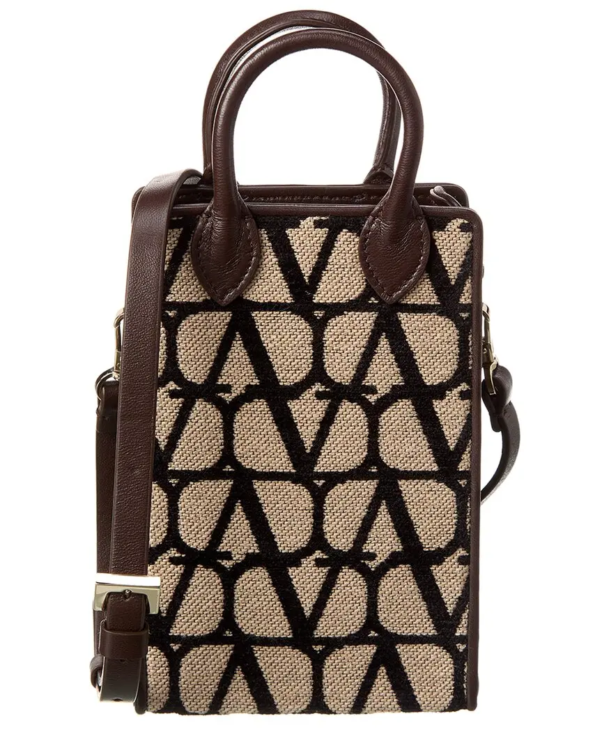 Valentino Mini Toile Iconographe Canvas & Leather Satchel