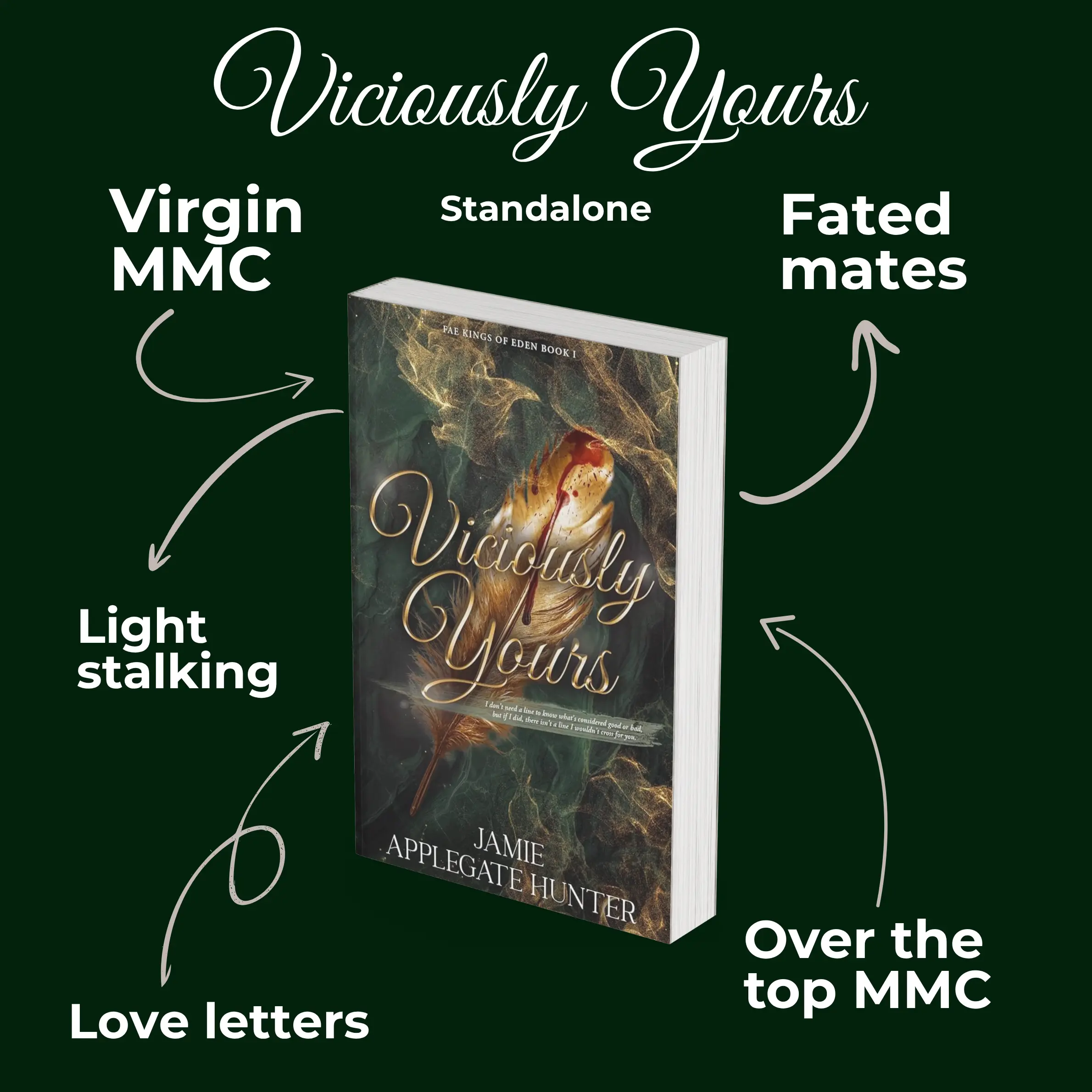 Viciously Yours by Jamie Applegate Hunter, signed hardcover
