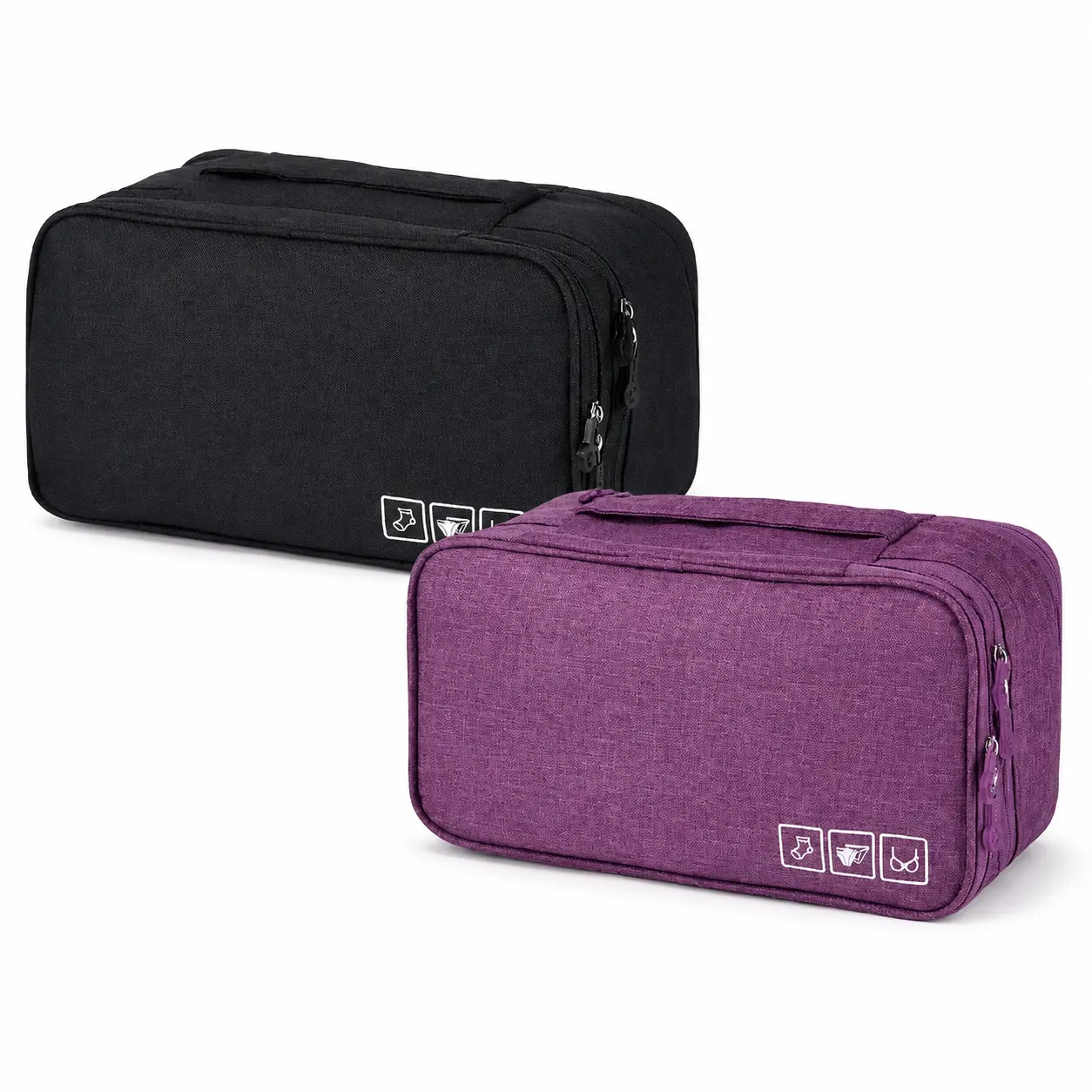 Solid 2-Pack Packing Cubes for Travel, Portable Organization Pouch for Underwear, Lingerie, Socks, and Toiletries, Toiletries Travel Bag, Travel Organization Pouch