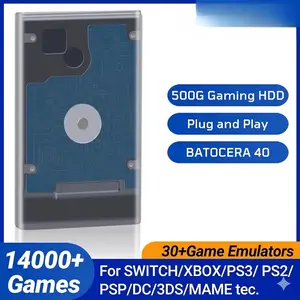 OKKQVV Batocera 500GB Game Hard Drive Preloaded With 14000 Games, Retro Game Console Supports 30 Emulators, Plug-And-Play For Windows PCs & Laptops, Perfect Gift For Husbands, Boyfriends & Kids