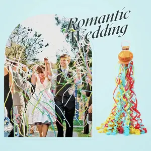 10Pack Colorful Streamer Poppers, No Mess Multi-Color Paper Crackers, Hand Throw Confetti Streamers for Birthday, Wedding, Party Celebrations