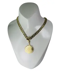 Oro y Miel Gold Laminated Girason Necklace 19 Inch Chain Good Luck Charm Copper Charity Symbol
