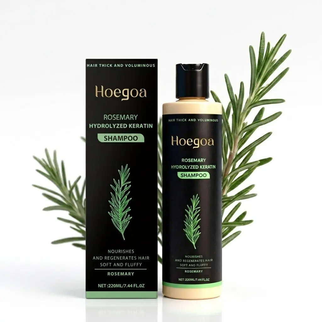 Organic Herbal Rosemary Shampoo (220ml/7.44floz)-Vegan Keratin Blend,Cream Texture,Herbal Aroma,Hydrolyzed Keratin Repair,Hair Growth Boost,Oil&Dandruff Control,Itchy Scalp Soothing,Lightweight Nourishing Strengthening Haircare for Outdoor Fun formula