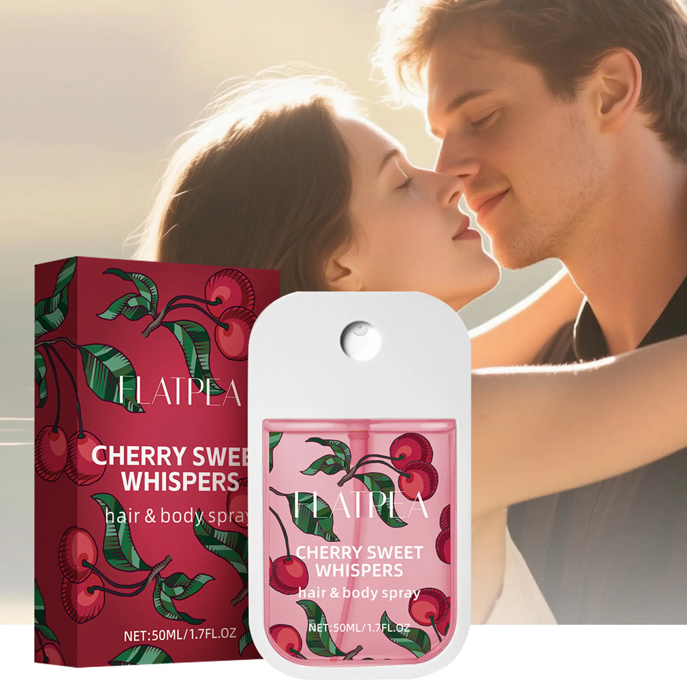 50ML Fruit Scented Spray Perfume, Floral Fruity Scent, Fruity Citrus Floral, Body & Hair Mist Fragrance, Fruity Sweet Scent, Cherry Honey Pocket Perfume, Daily Summer Fragrance, Compact Portable Freshness for All Occasions