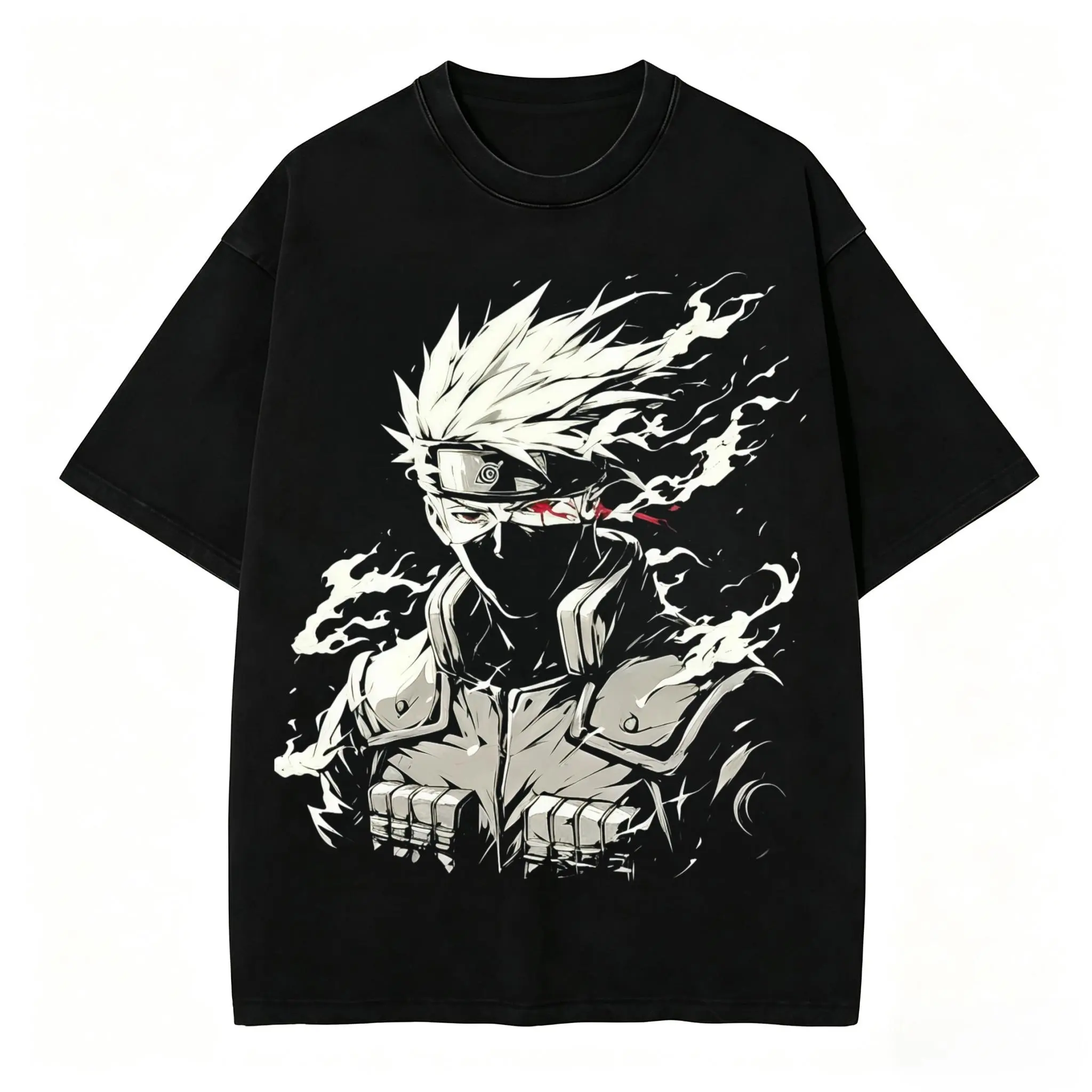 Kakashi Hatake T-Shirt Washed Vintage, Naruto Anime Oversize Streetwear Tee, Sharing funny graphic tee men’s trendy t-shirts deals humorous 90s streetwear covenant penny tees meme boyfriend good graphic sluggy humorous t