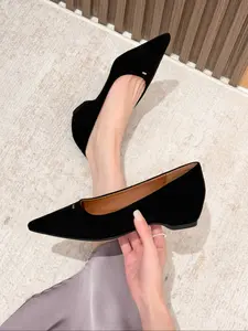 Women's Pointed Toe Flat Shoes, Elegant Textile Upper, Medium Width, All Season Fashion Sneakers, New Style Casual Footwear, Walking Shoes, Flats Shoes, Slip On Flats, Casual Summer Shoes