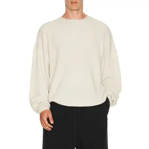 Fear of God ESSENTIALS Signature Waffle 90's Crewneck Sweater in Oatmeal Heather