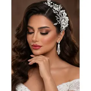 Elegant Rhinestone Hair Clip for Women, Versatile Wedding Bridal Headpiece, Perfect for Festive Parties and Events
