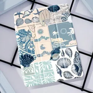 Featuring a seashell mosaic pattern reminiscent of surfing on the beach, this foldable, non-slip TPU protective case includes an adjustable stand and pen slot. Suitable for Samsung, iPad mini, iPad Air, iPad Pro/iPad 10th and 11th generation iPads.