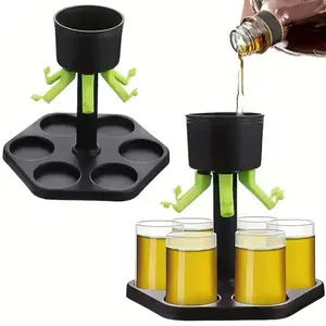 6 Shot Glass Dispenser & Holder, 1 Set Multifunctional Shot Dispenser with 6 Glasses, Cocktail Dispenser for Outdoor Party & Bar