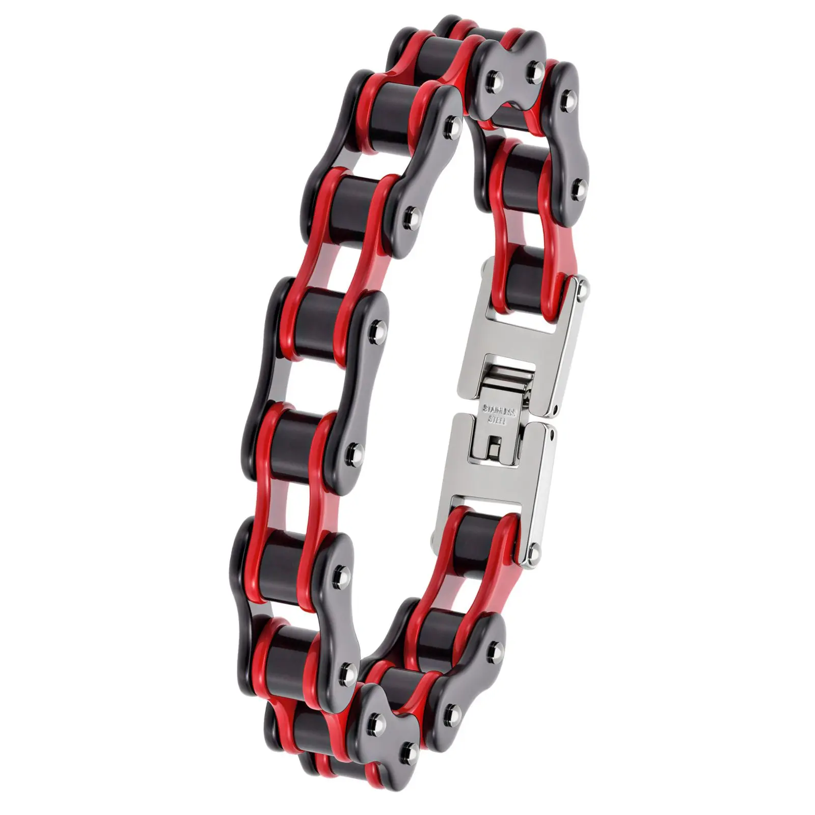 Motorcycle Bike Chain Bracelet, Heavy Duty Stainless Steel Biker Bracelet, Punk Hip‑Hop Chain Wristband, Cool Gift for Men Bikers