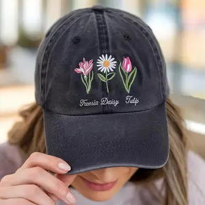 Embroidered Floral FDT Pigment Dad Hat, Impeach President Hat, Subtle Anti 7rump, Reproductive Rights, Gift for Democrat