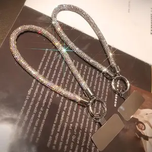 Outdoor Phone Crystal Chain Anti-Theft Lanyard, Clip Short Wrist Strap, Durable Fashionable Keychain Gift, Phone Charms, Phone Chains, Cell Phone Charm