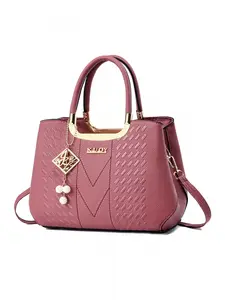 Women's handbag, solid color embroidered thread commuting women's shoulder bag, large capacity women's shoulder bag, multiple colors to choose from, perfect for daily use