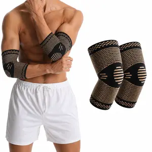 2 pcs Copper Elbow Sleeve,Elbow Compression Sleeve, Elbow Brace For Tendonitis and Tennis Elbow,Golfers, Arthritis, Bursitis, Elbow Pain Relief,Weightlifting, Fit for Men & Women, 4 Size