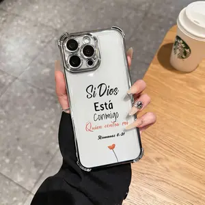 Romans 8:31 iPhone Samsung phone case, four corner airbag anti fall, faith and personality phone protective case, suitable for iPhone 17 Air 16 Pro Max 15 14 Plus 13 12 11 XR XS Samsung Galaxy S26 Ultra S25 S24 S23 S22 Christ phone case. A119