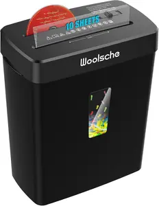 Woolsche Paper Shredder - 8-Sheet Cross Cut with 3.43-Gallon Basket - P-4 Security Level - 3-Mode Design - Shreds CD and Credit Card - Durable, Fast, and Jam Proof for Home Office (ETL Certified)