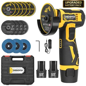 19500RPM Mini Cordless Angle Grinder, Electric Polishing Grinding Machine, Lithium Battery Power Tool W/ 2 Batteries & Accessories.Metal Polishing Machine, Suitable For Wood, Metal, Stone, Concrete Grinding, Precision Polishing, Great Christmas Gift