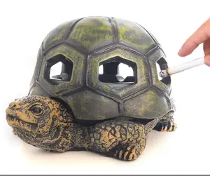 1 Piece Funny Ashtray Outdoor Ashtray Cute Turtle Ashtray with Lid Home Office Porch Patio Decorations Outdoor Indoor Windproof Ashtray