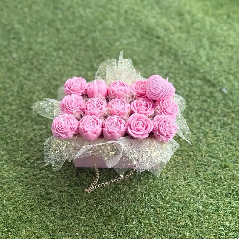 Lavender Scented Flower Candle Bouquet
