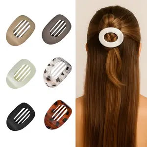 Safe Flat Hair Clip Set for Women - 3 Pack Solid Color & Tortoise Hair Claw Clips for Thick Thin Long Hair Strong Grip Bendable Teeth