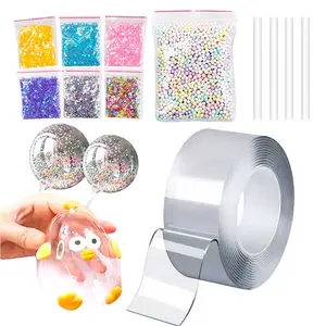 2mm Nano Bubble Wrap, 3m Long 5cm Wide Double Sided Tape, DIY Party Activity Toy, Party Gift for Boys & Girls, Kawaii Creative Gift