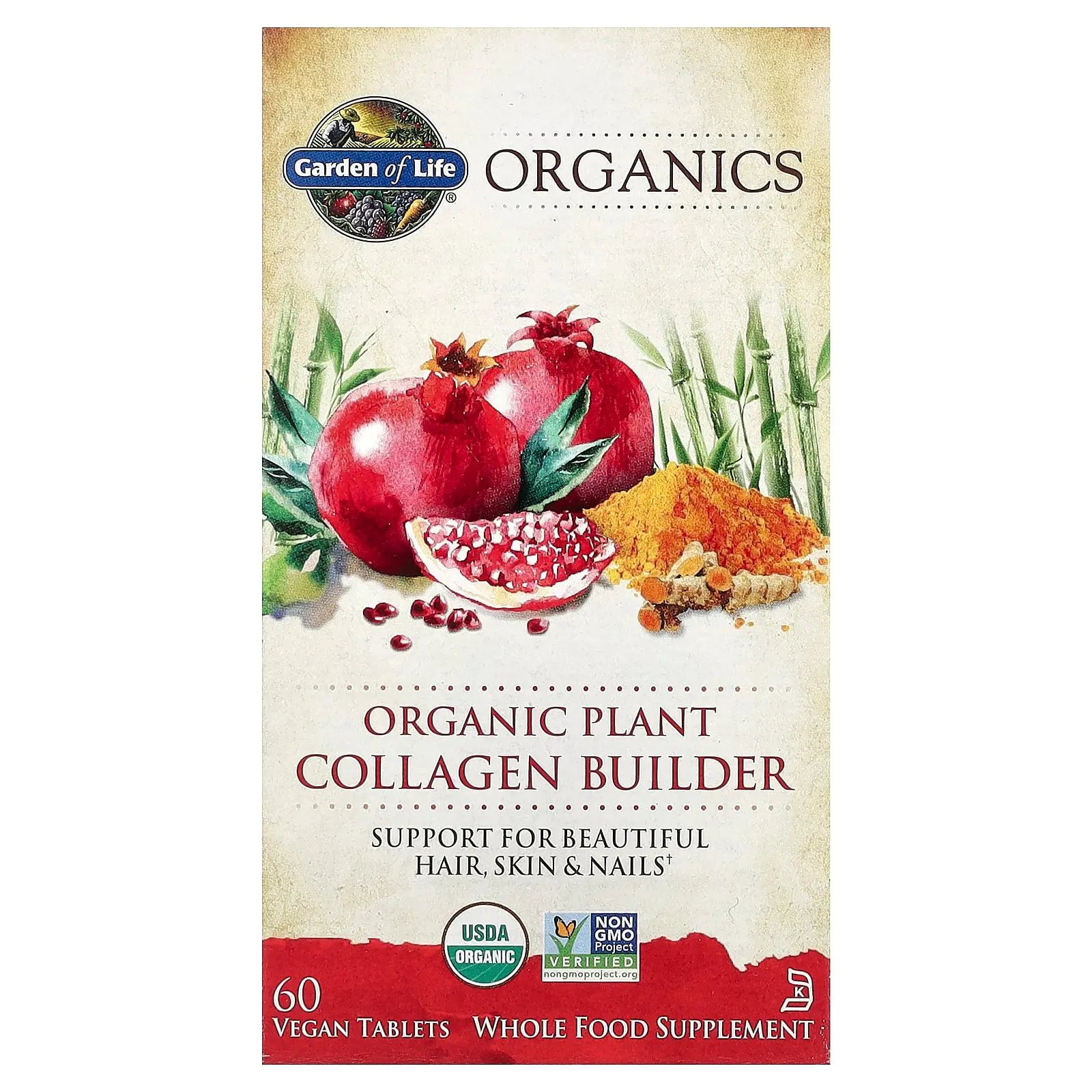 Garden of Life Organics, Organic Plant Collagen Builder, 60 Vegan Tablets