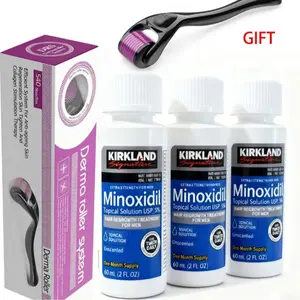Kirkland Signature Minoxidil 5% Men’s Hair Regrowth Treatment | Extra Strength Hair Loss Solution with Dropper | Peppermint Castor Rosemary Biotin Blend