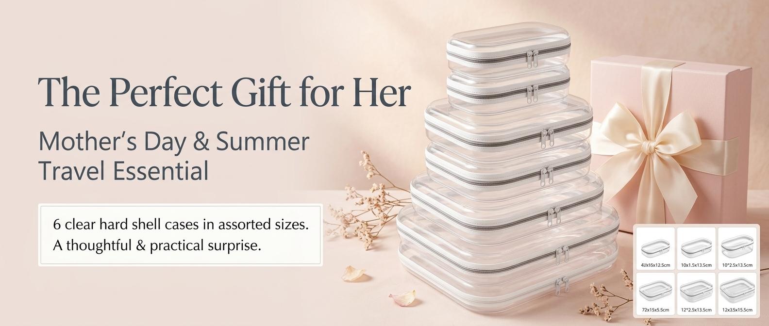 6 Pack Clear Hard Shell Storage Bins, Waterproof Dustproof Double Zipper PVC Cases, Portable Clothes Organizer for Travel, Toy Storage Bag for Kids, Book Pouch for Backpack, Mother's Day Gift for Mom, Memorial Day Essentials, Summer Family Organizer 6 Pack Clear Hard Shell Storage Bins, Waterproof Dustproof Double Zipper PVC Cases, Portable Clothes Organizer for Travel, Toy Storage Bag for Kids, Book Pouch for Backpack, Mother's Day Gift for Mom, Memorial Day Essentials, Summer Family Organizer