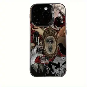 Vintage Eye Crow Collage Suitable for TPU Pattern for iPhone 16 Pro Max Phone Case iPhone 15 Pro Max/14/16 Plus/15/13P/12/11/X/XR/XS Max Business Shockproof Silvery, PC Protective Case High Appearance Protector Screen Protector, Accessories, Customized