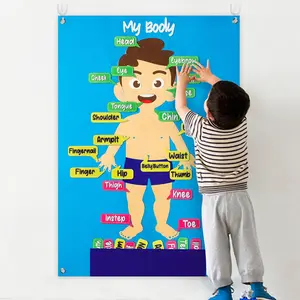 Educational Body Parts Chart, Visual Learning Tools, 35pcs/set Interactive Body Parts Board Game for Kids, Fun Preschool Educational Gift