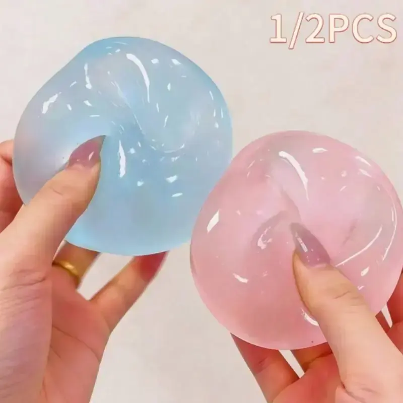 1/2pcs Slow-Return Blue Coconut Oil Handmade Squeeze Ball, 6cm Round Malt Stress Relief Relaxation Toy, Sensory Stress Reliever, Slow Rising Stress Ball, Stress Relief Tool, Squishie, Squishy Stress Balls, Ideal Gift for Holidays, Parties, Birthdays
