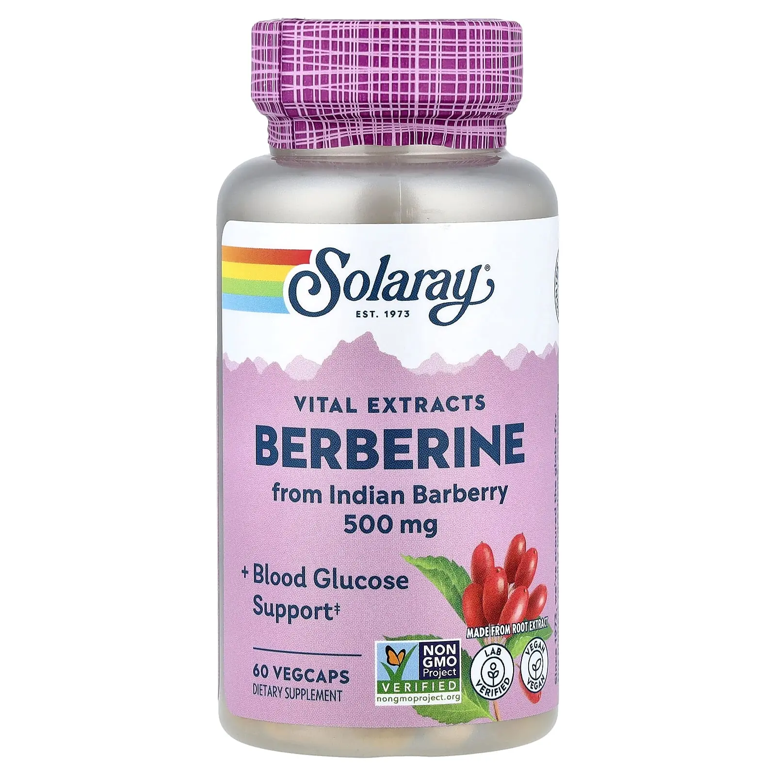 Solaray Vital Extracts, Berberine, 500 mg, 60 VegCaps Solaray Vital Extracts, Berberine, 500 mg, 60 VegCaps