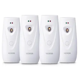 VEVOR Automatic Air Freshener Spray Dispenser, TikTokShopBlackFriday, 4-Pack, Wall Mounted or Free Standing, Battery Operated, Multiple Time Settings for Home, Indoor, Bathrooms, Offices, Hotels, Commercial Places, White