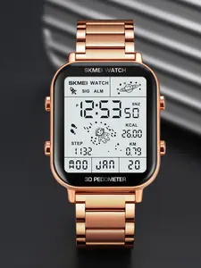SKMEI Digital Watch with Stainless Steel Strap, Traditional Style, Available in, Gold, Rose Gold and Silver Colors, Battery Included