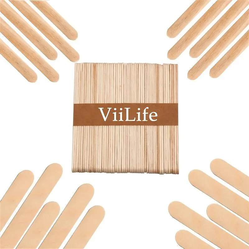 200 Pcs Large Wooden Wax Sticks for Hair Removal and At Home Waxing, Crafting, Multi-Purpose Spatulas for Body Face Bikini Stirring and Labels, Wooden Waxing Tools, Body Care, Waxing Supplies
