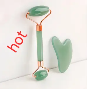 Jade Roller 2pcs Beautiful Skin Care Tool for Eyebrows Cheek Jawbone Use as Shown in Image Instructions for Grooming and Enhancing Cheek Definition