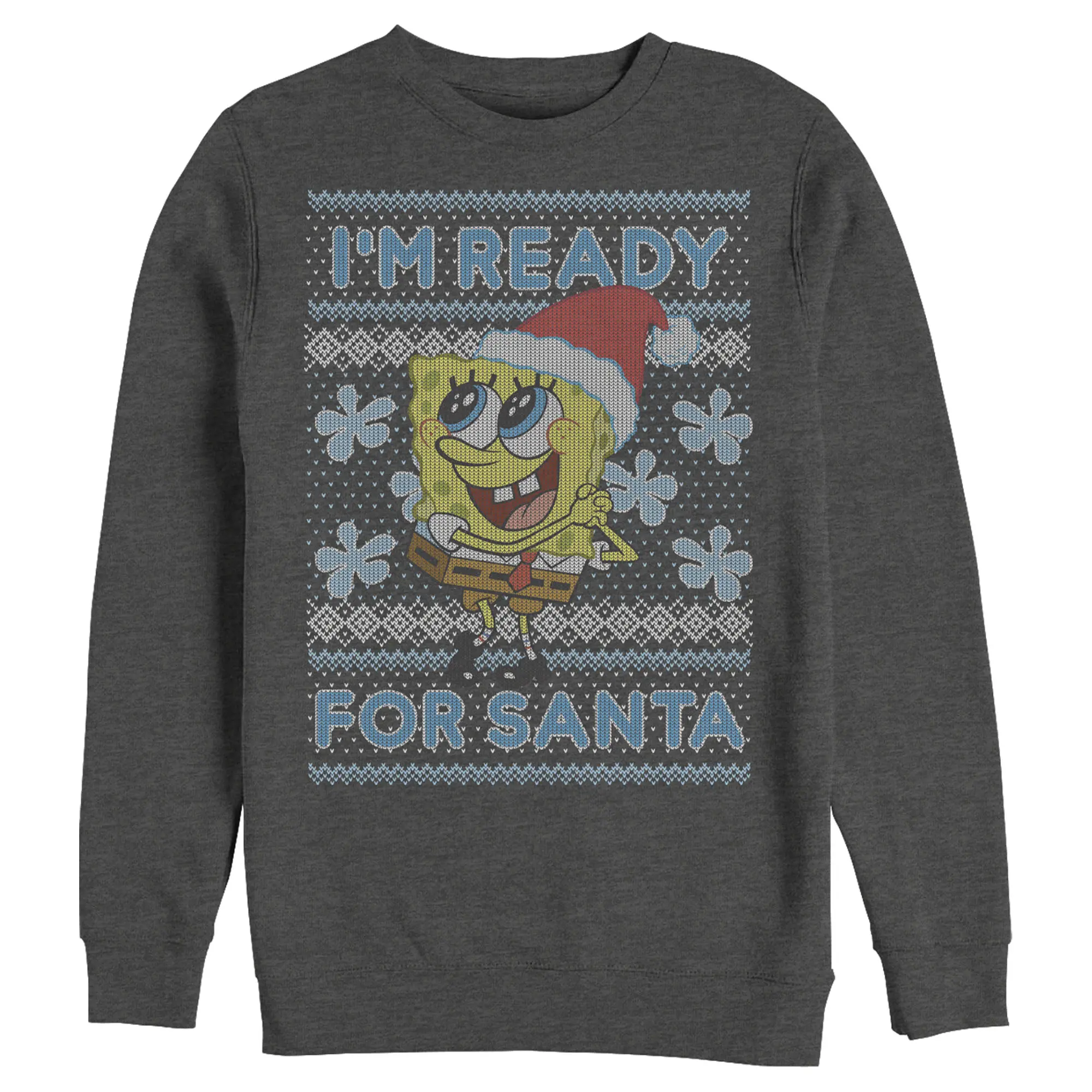 Men's SpongeBob SquarePants Ugly Christmas Ready Santa Sweatshirt