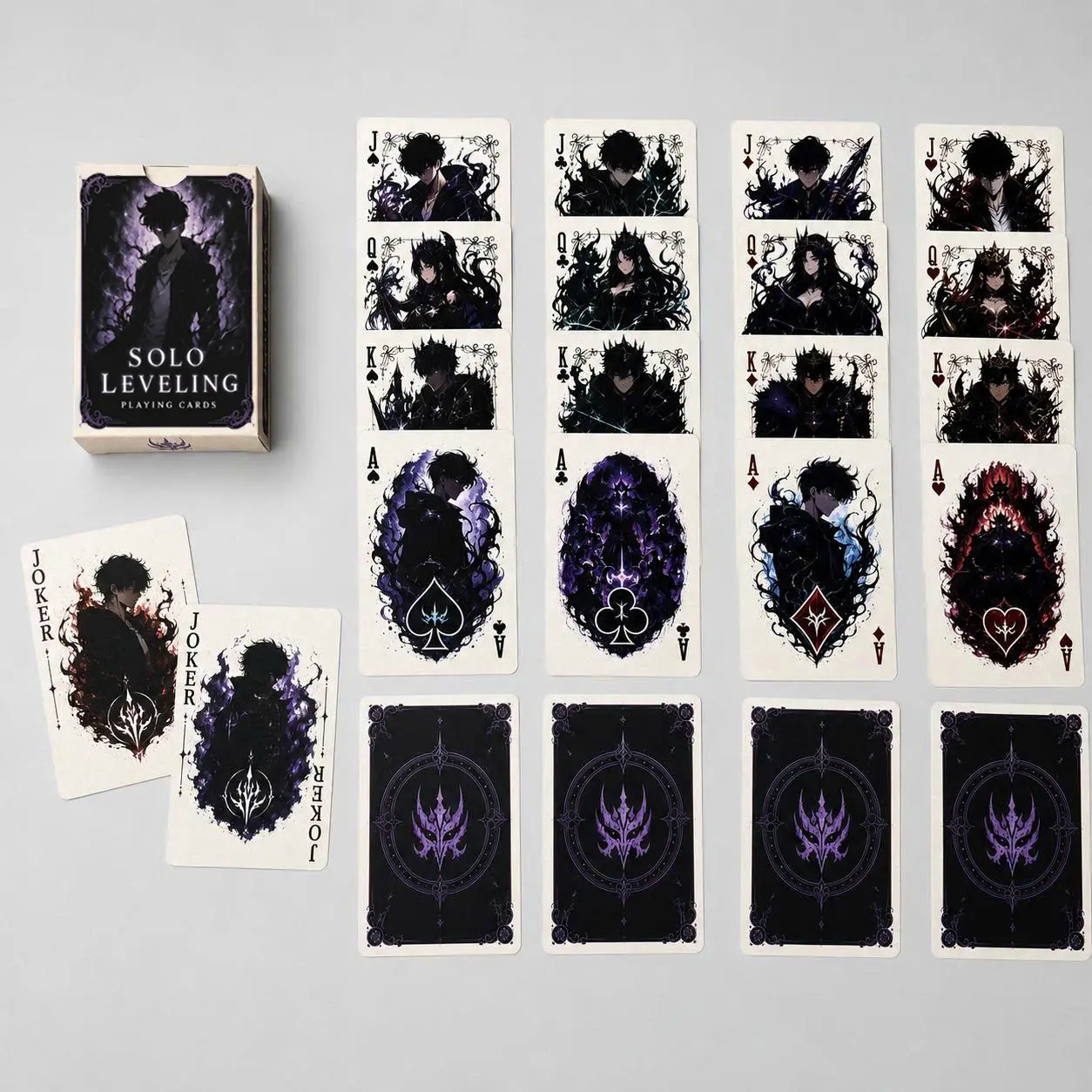 Solo Leveling Playing Cards, Shadow Monarch Anime Poker Deck & Unique Gift for Fantasy Manga Fans, Arise Sung Jin-Woo