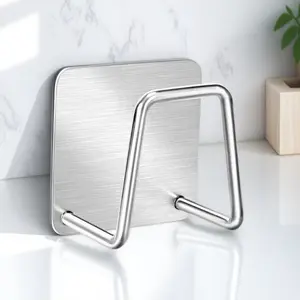 Stainless Steel Drill-Free Strong Adhesive Wall Mounted Sink Organizer - Waterproof, Rust-Proof, Mold-Resistant, Dishwasher Safe & Easy Install, Space-Saving Sponge Drainer Holder Drainage Rack