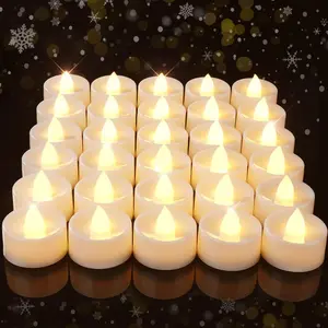 100 count Flickering Flameless  Lights  Operated, 200+ Hours Long Lasting Electric Candle for Wedding Table Centerpiece, Home Decor, , Holiday Decor