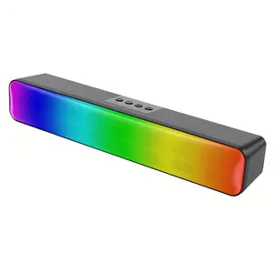 RGB Wireless Speaker Bluetooth-Compatible 3D Stereo Sound Bar USB Powered Portable Mini Loudspeakers with Subwoofer Double Speaker High Volume for PC Laptop