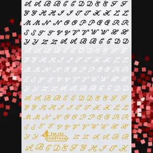 3D Nail Art Stickers with Slanted English Letters for DIY Nail Decoration, Must-Have Accessories for Nail Enthusiasts, Nail Art Supplies