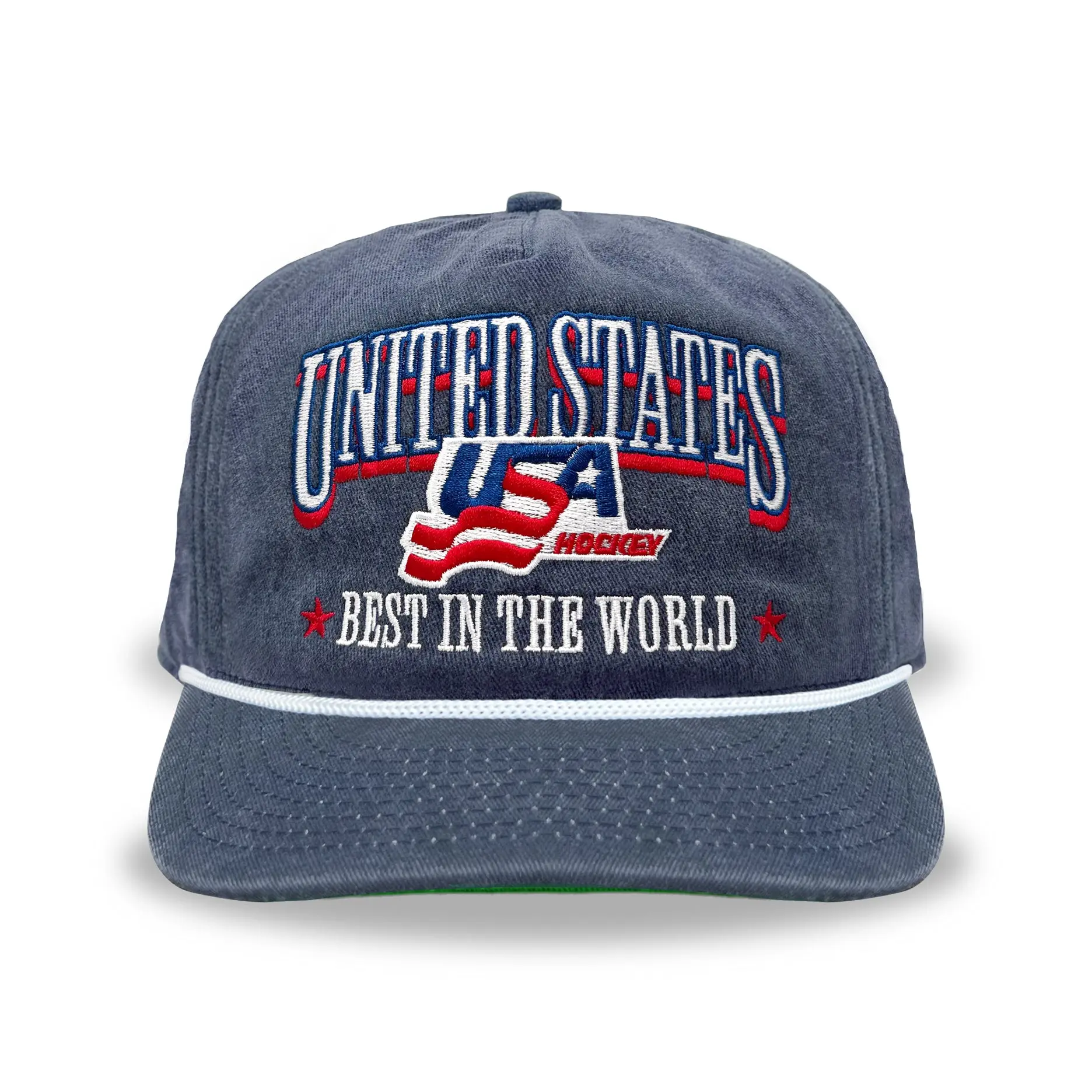USA Hockey Best in the World Snapback: Washed Navy